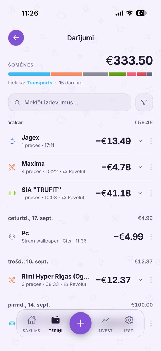 Katrs pirkums savā vietā — līdz pat precēm čekā.